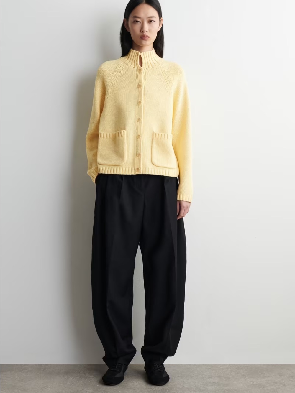 COS MERINO WOOL FUNNEL-NECK CARDIGAN - Picture 3 of 5
